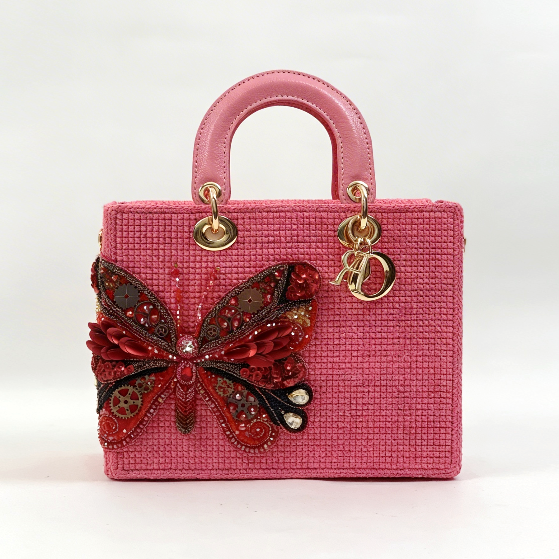 Túi Lady Phối Quai Da Đính Bướm Hồ Điệp