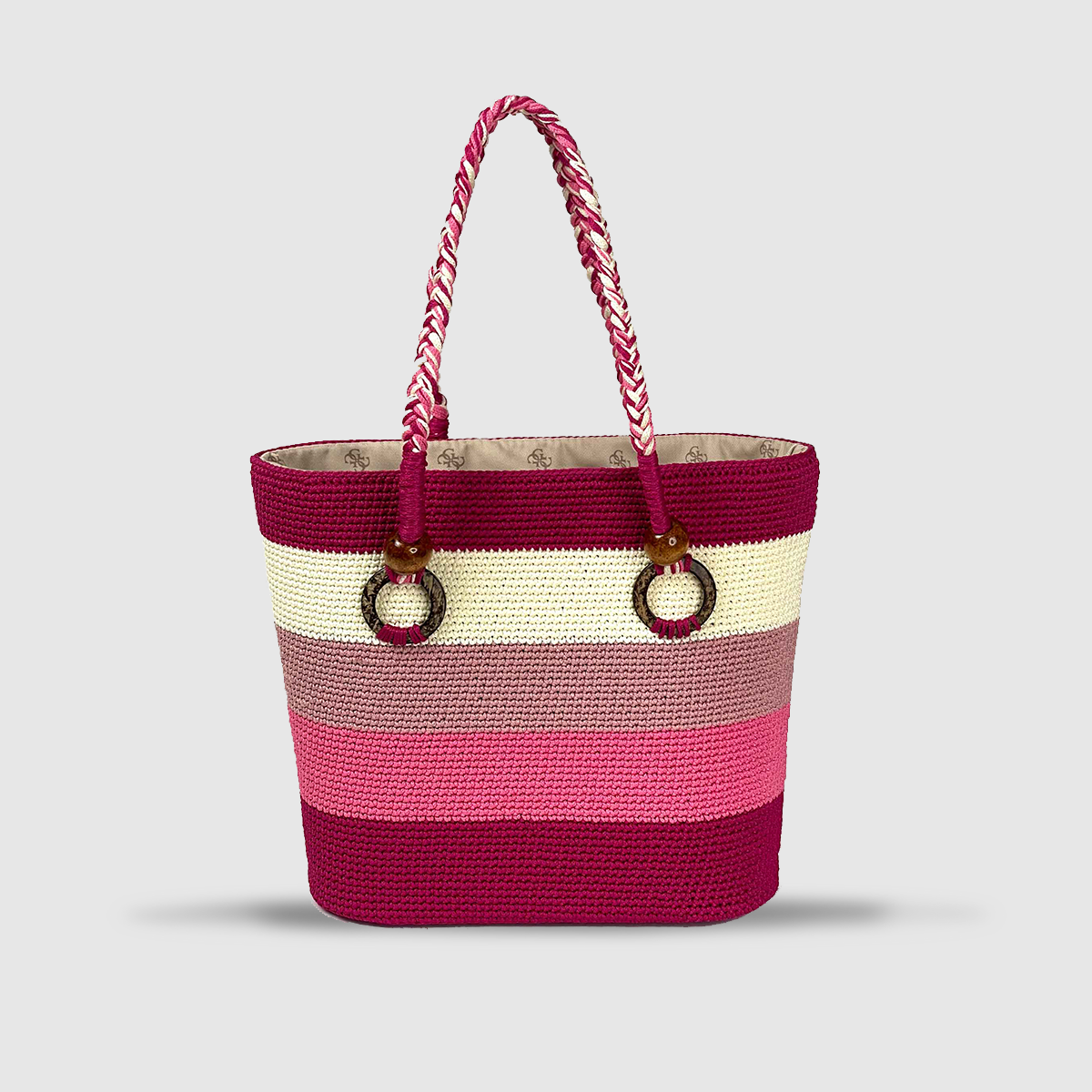 Túi móc họa tiết trơn quai kết