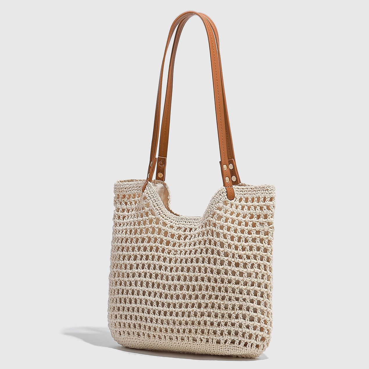 Túi Tote Handmade Đan Lưới Size To Sợi Cotton Đi Biển Mùa Hè - T01